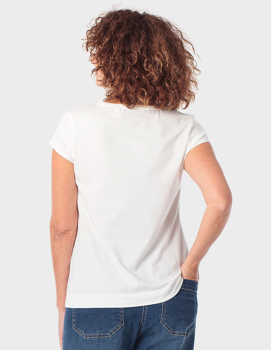Playera manga corta Punt Roma cuello redondo para mujer