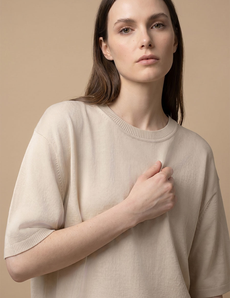 Suéter cuello redondo para mujer