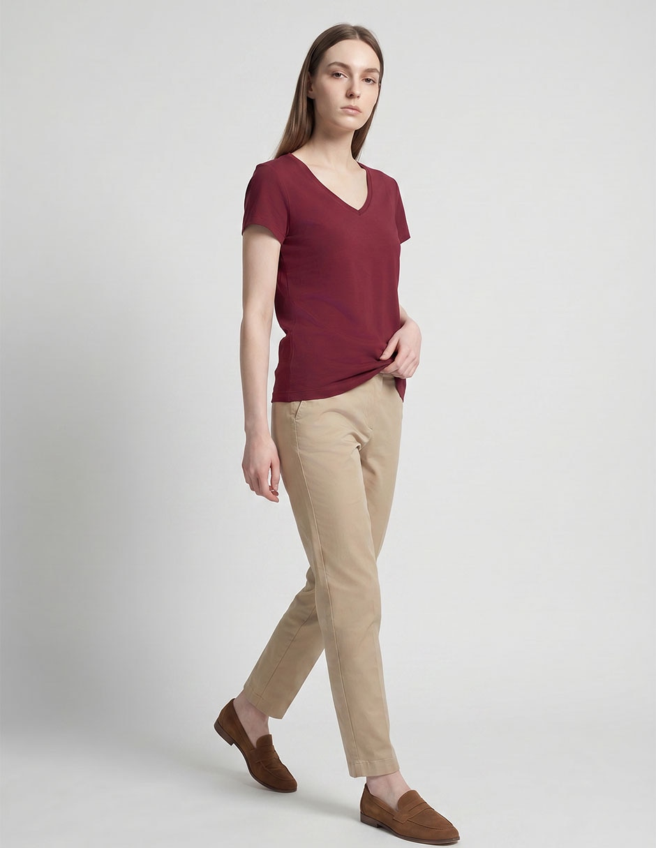 Playera manga corta cuello redondo para mujer