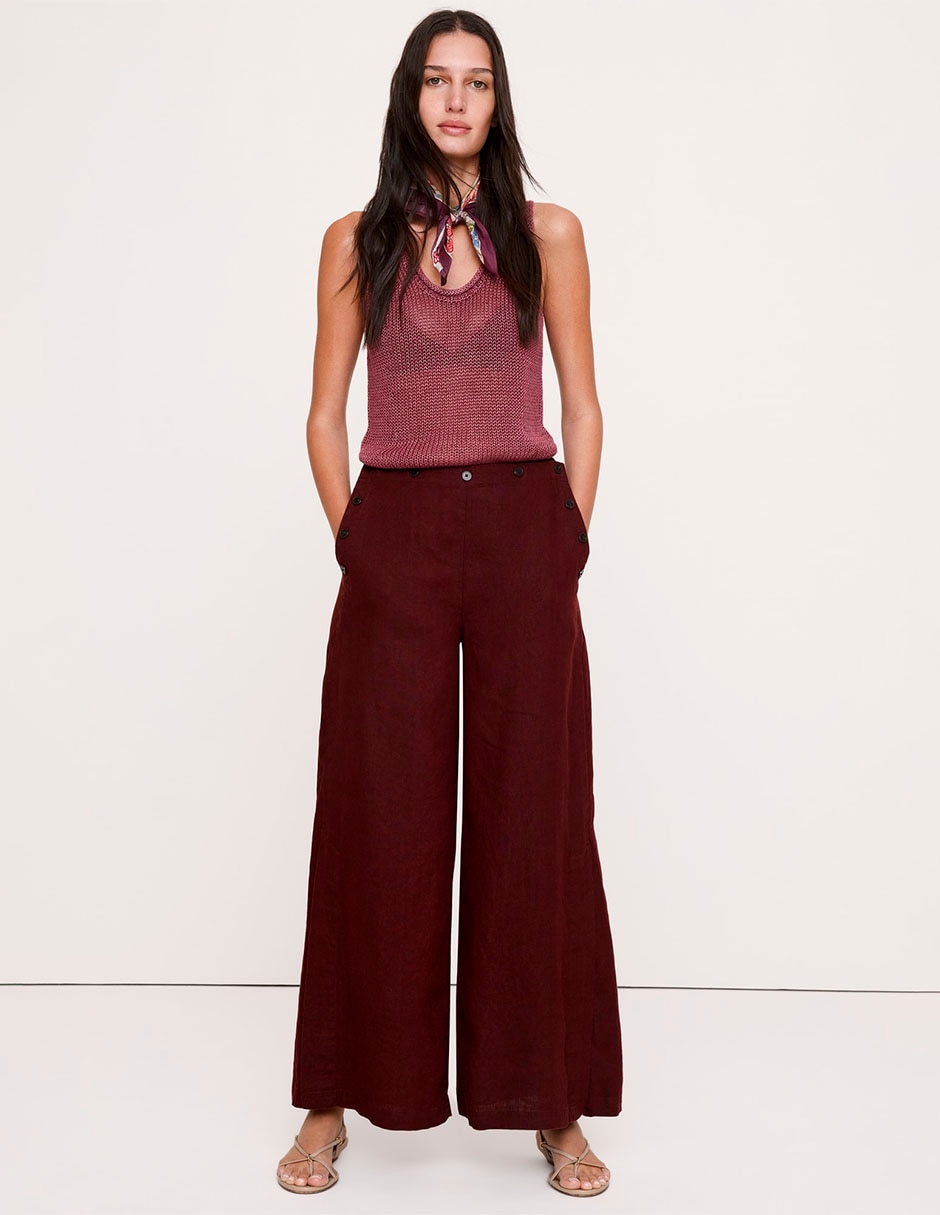 Pantalón relaxed acampanado para mujer Pantalón relaxed acampanado para mujer