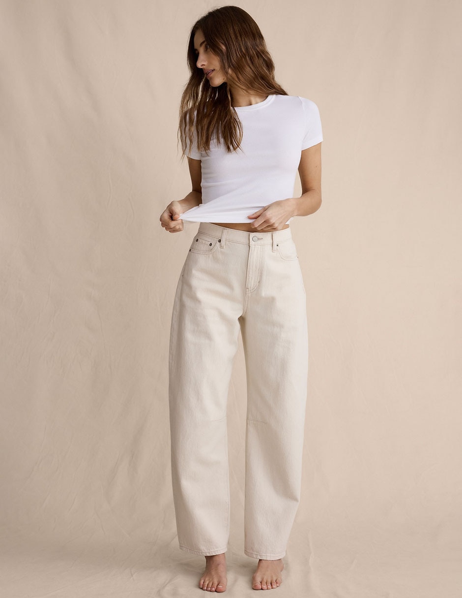 Jeans coulotte amplio para mujer 4