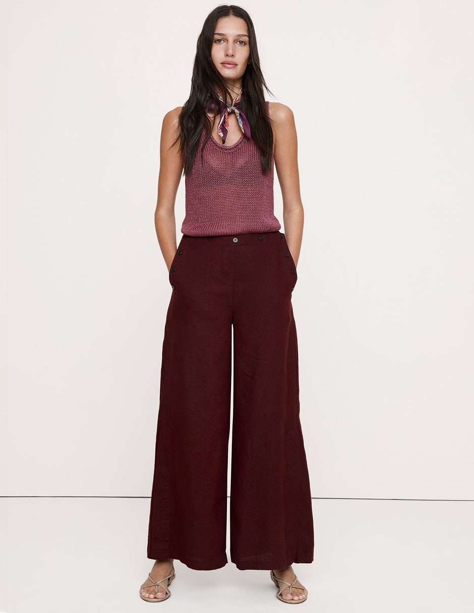 Pantalón relaxed wide leg para mujer 1