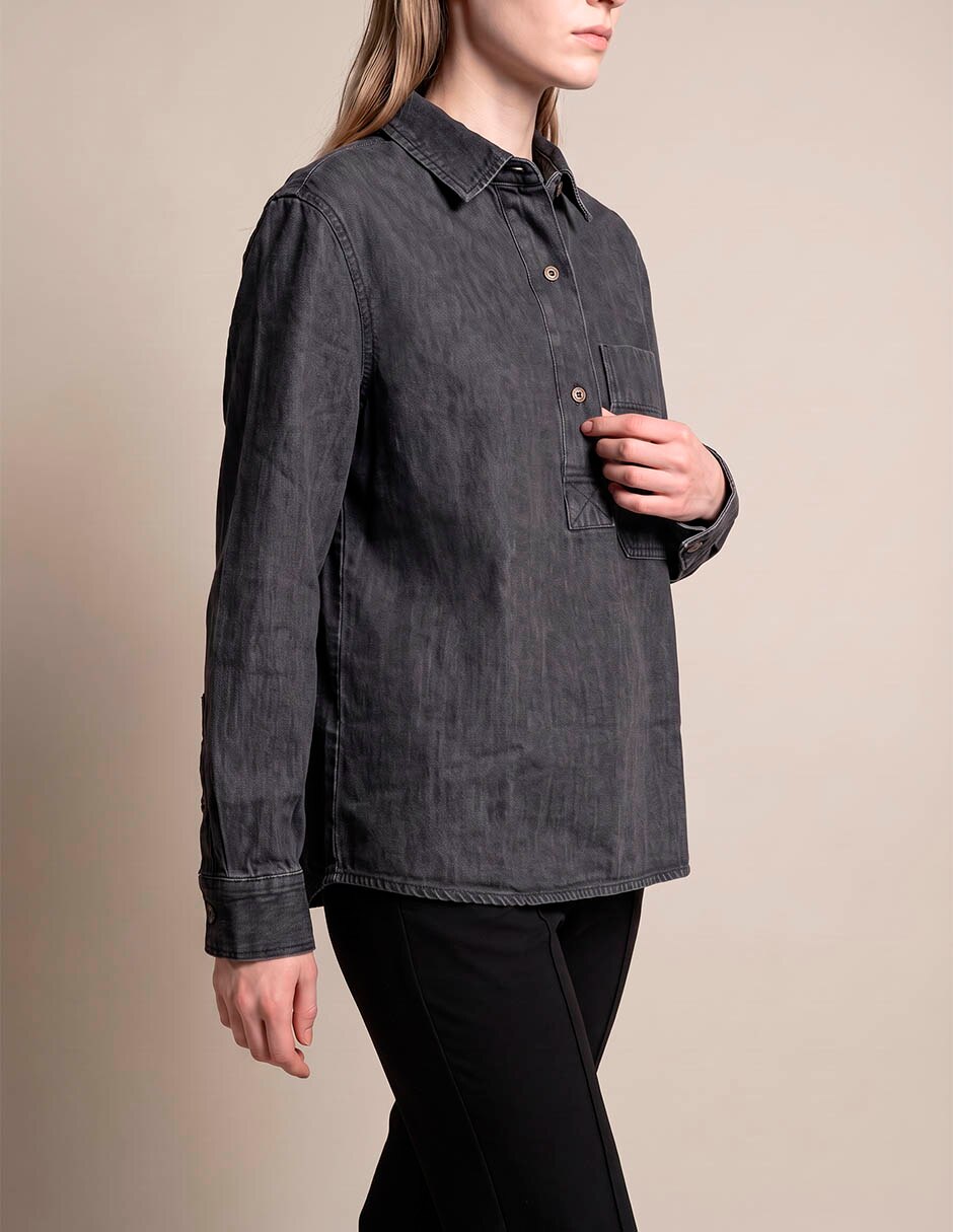Camisa de algodón manga larga para mujer 3