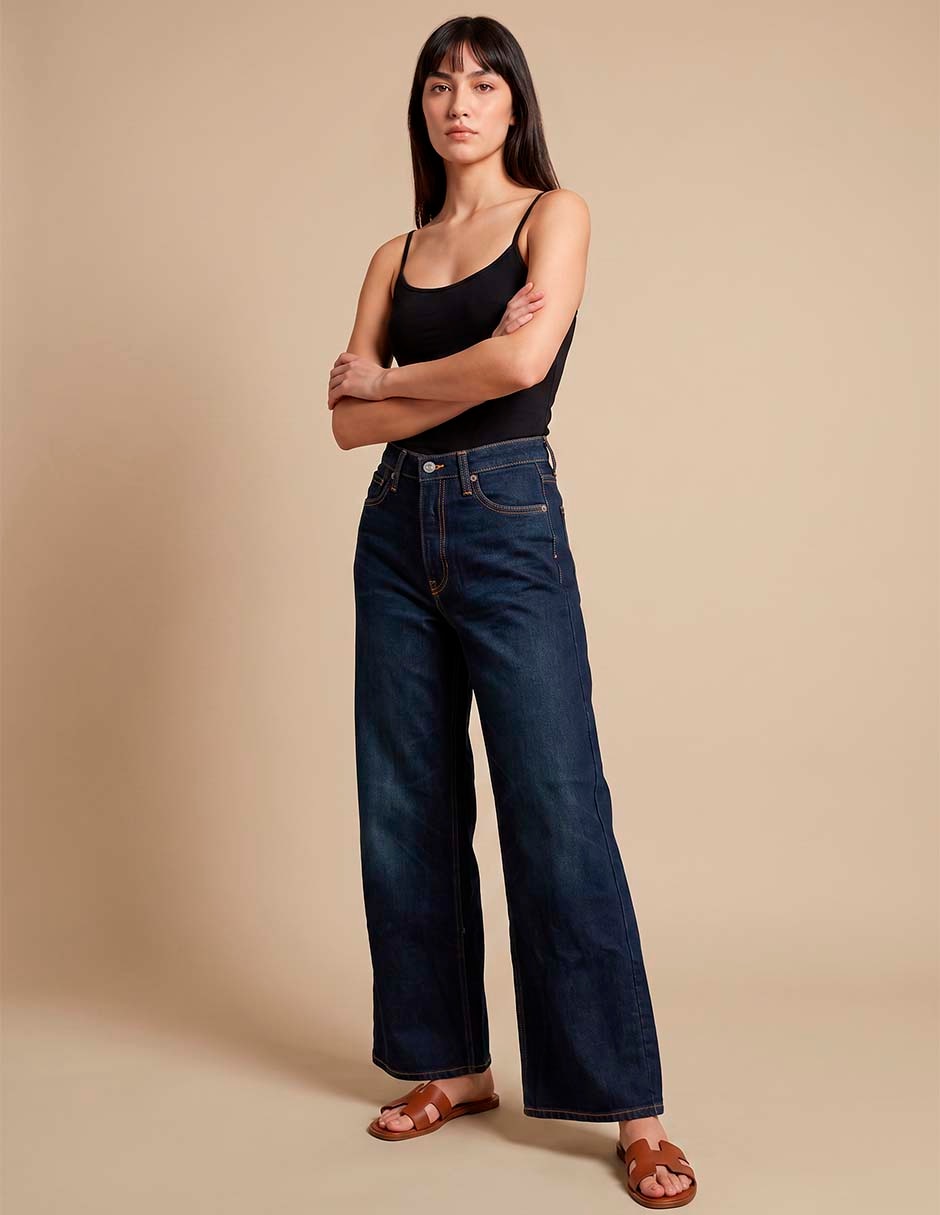 Jeans wide leg corte cintura para mujer 3