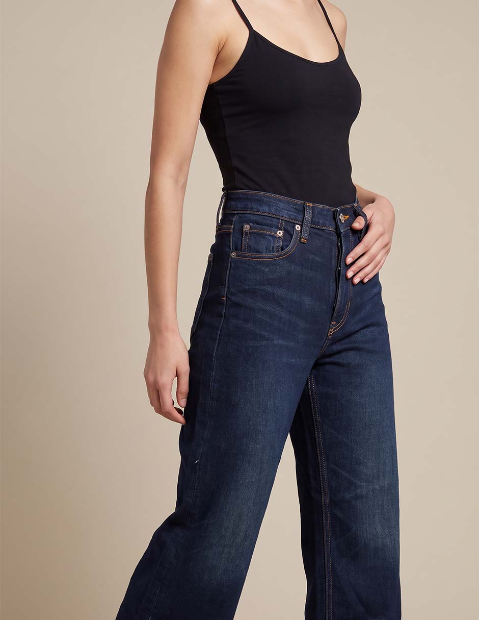 Jeans wide leg corte cintura para mujer 2