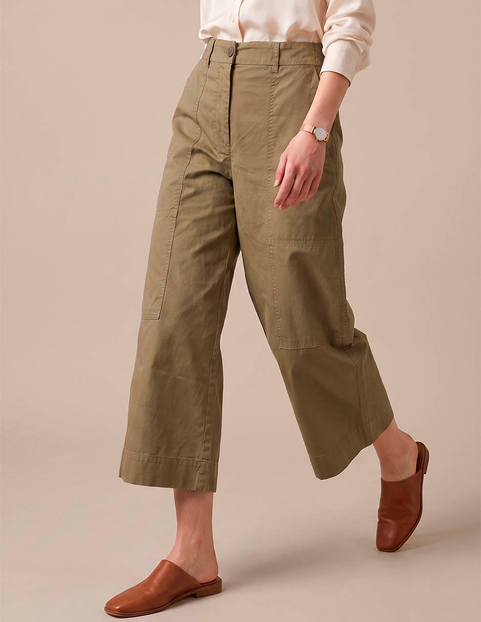 Pantalón coulotte recto mujer 1