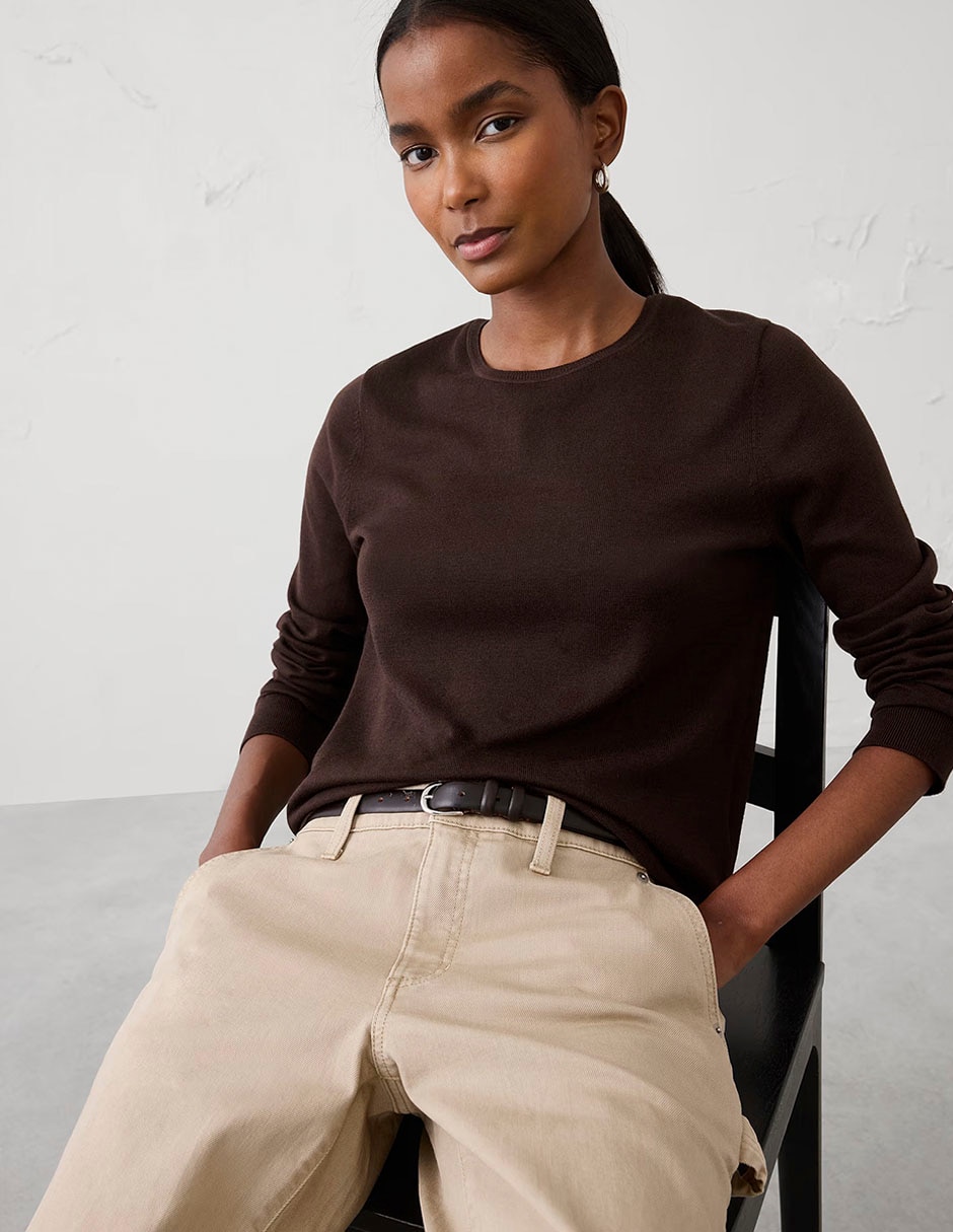 Suéter cuello redondo para mujer