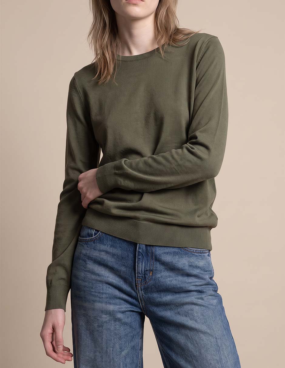 Suéter cuello redondo para mujer 2