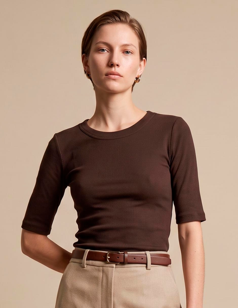 Playera manga corta cuello redondo para mujer Playera manga corta cuello redondo para mujer