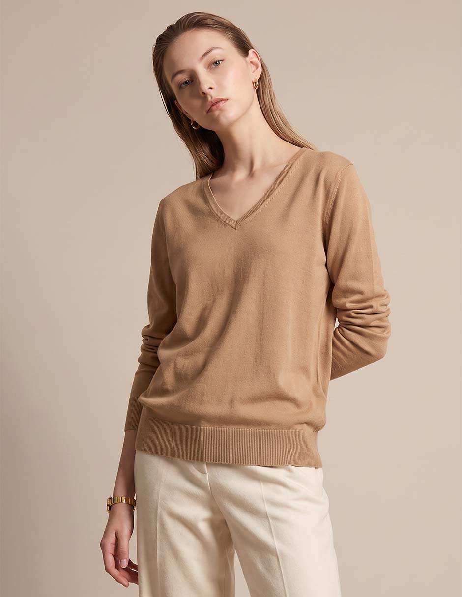 Suéter cuello v para mujer 1