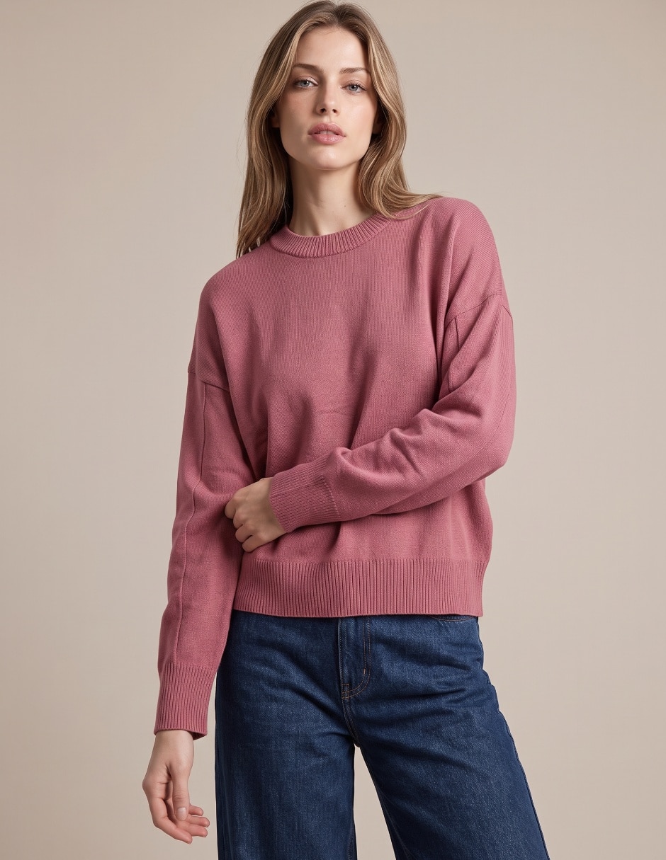 Suéter cuello redondo para mujer 1