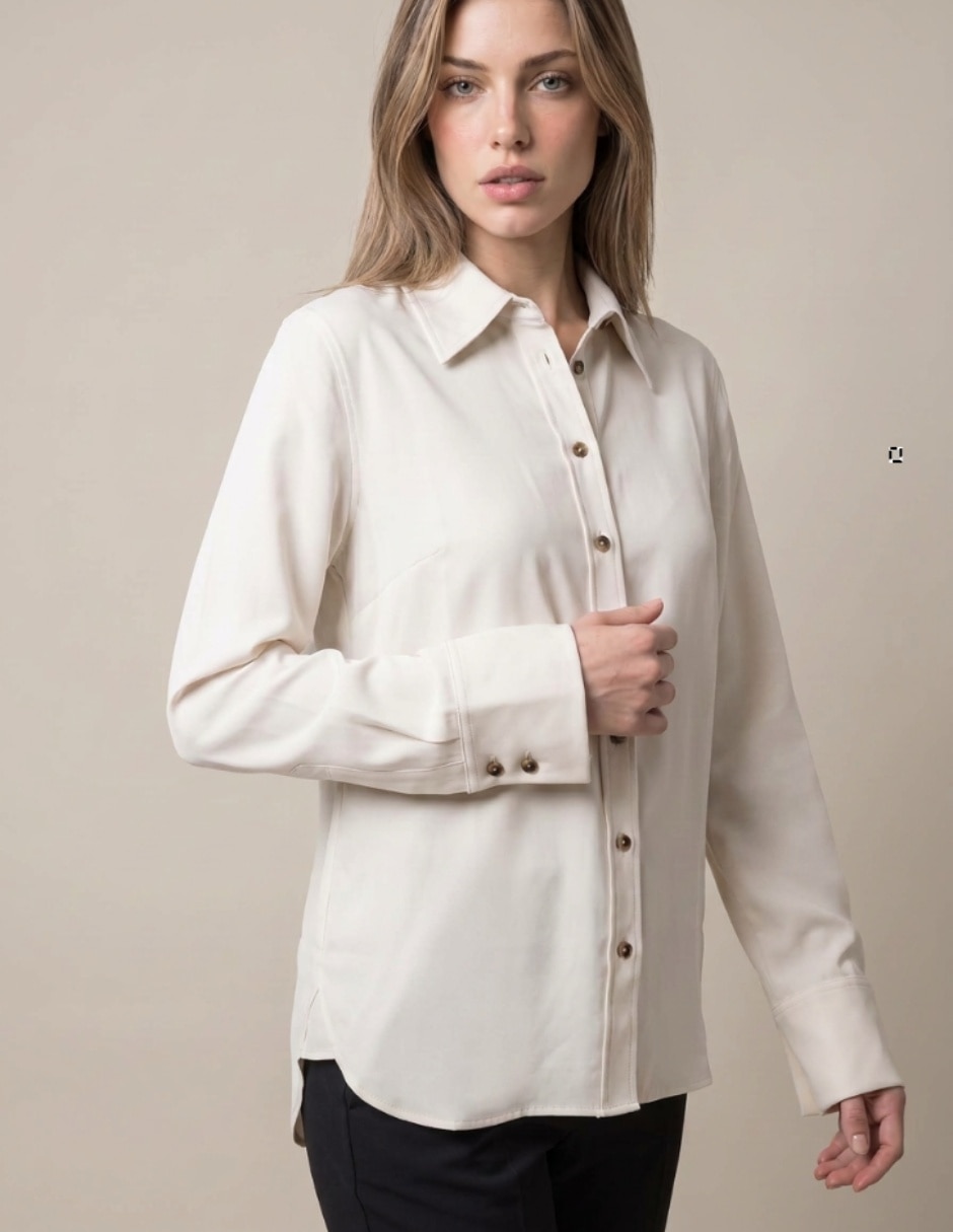 Camisa de algodón manga larga para mujer Camisa de algodón manga larga para mujer