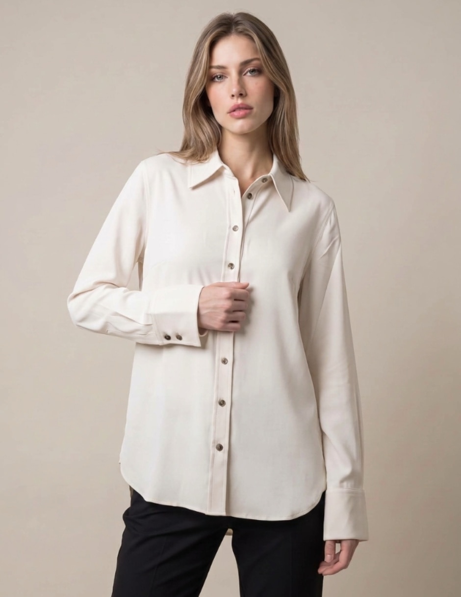 Camisa de algodón manga larga para mujer 4