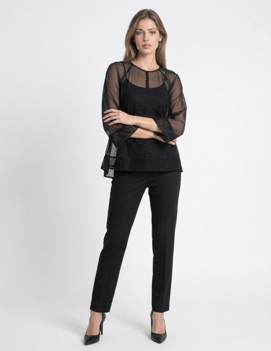 Blusa manga al codo para mujer 3
