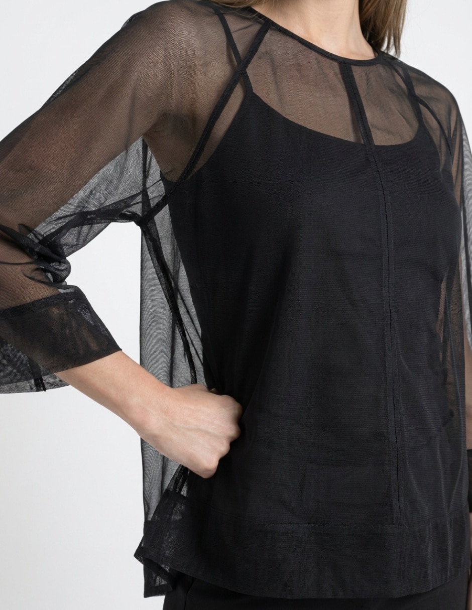 Blusa manga al codo para mujer 4